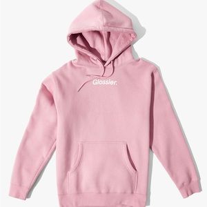 Glossier pink hoodie